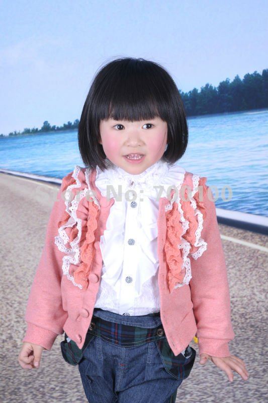 [FEI FEI]free shipping.2012 hot fashion girls knitted coat  cotton coat,lace hoodies.long sleeve wholesale kids clothes.A1203