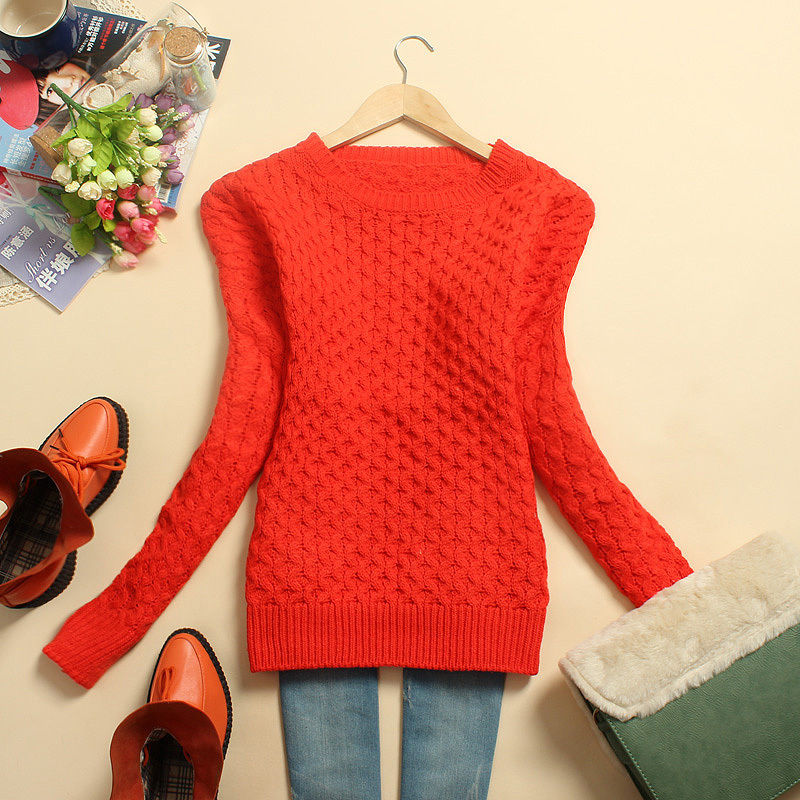 Female 2012 batwing type sweet pullover long-sleeve preppy style sweater