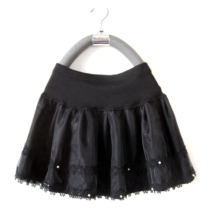 Female autumn and winter bust skirt princess puff skirt organza woolen laciness beaded pleated skirt 2 Leather fashion