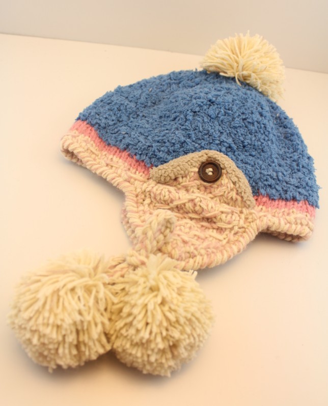 Female autumn and winter plush knitted hat ear hat warm knitted hat