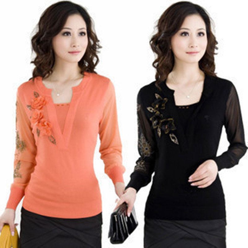 Female autumn silk slim sweater; Free shipping!
