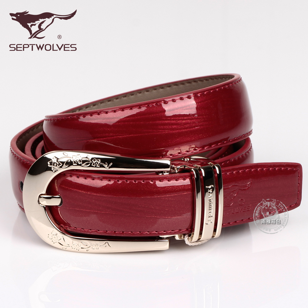 Female belt strap SEPTWOLVES women's pin buckle genuine leather women's cowhide belt Women