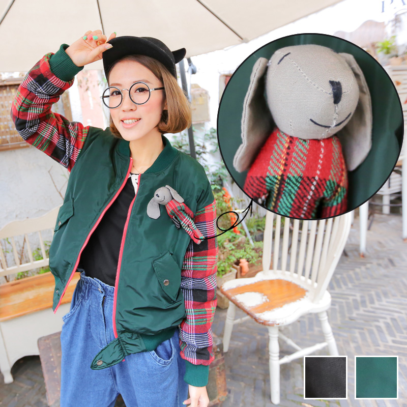 Female Blouse Casual Women's Sweater   new arrival patchwork check jacket short jacket female cartoon brooch