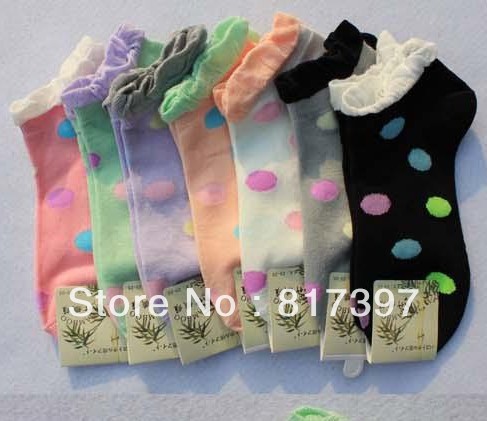 Female Candy  laciness sock bamboo fibre shallow mouth  slippers  socks antibiotic anti-odor