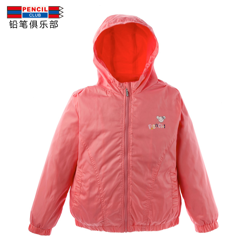 Female child 2013 spring windproof thermal with a hood trench outerwear 3236058