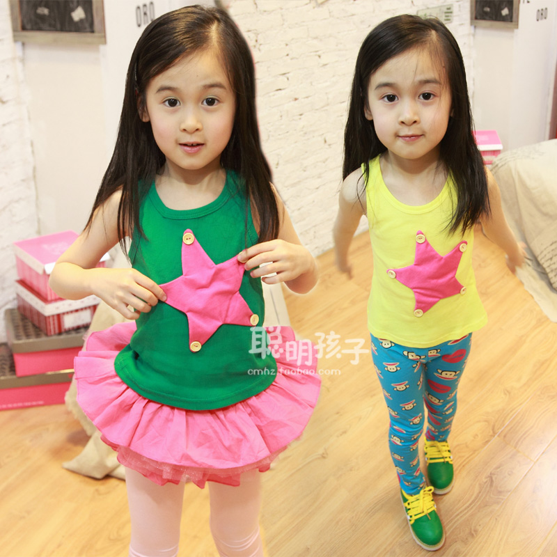 Female child 2013 summer baby vest child children's clothing vest personalized vest shirt 2008