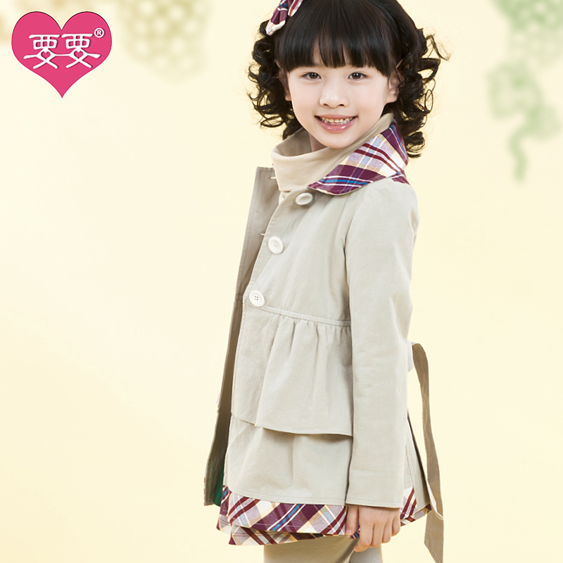 Female child autumn and winter trench children's clothing outerwear 2012 large female child cardigan overcoat outerwear