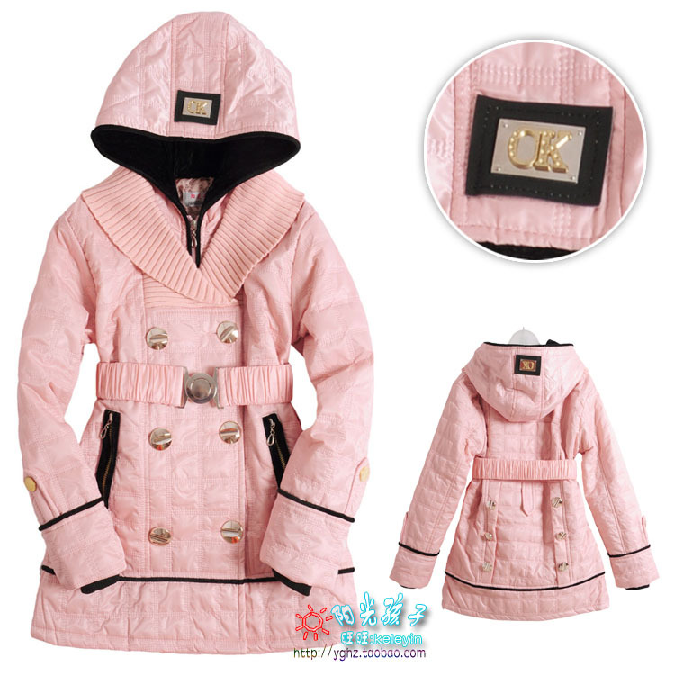 Female child autumn and winter trench outerwear child winter trench entresol thermal outerwear f617
