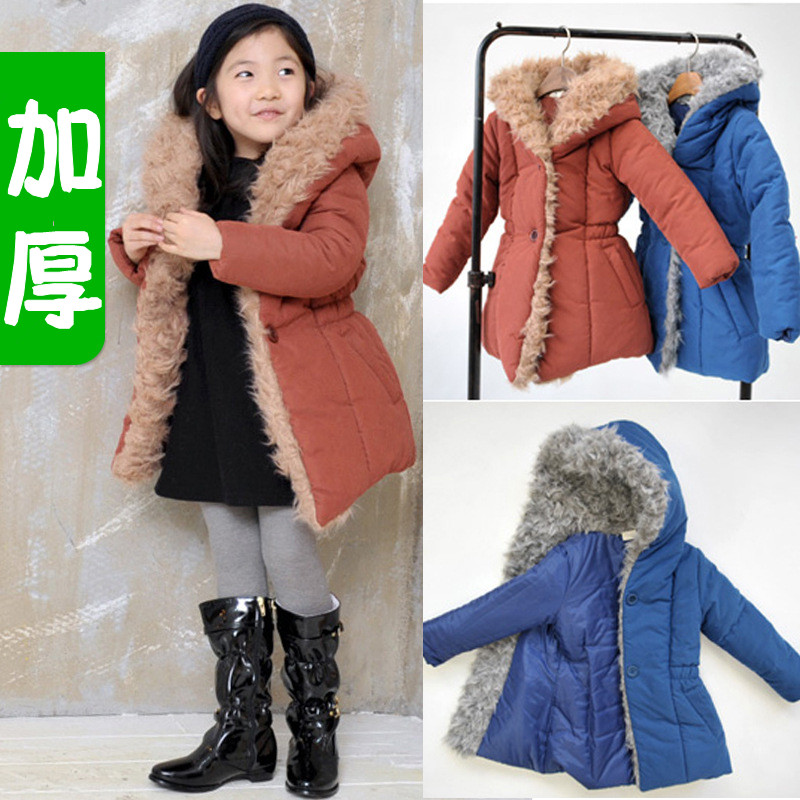 Female child baby 2012 winter children's clothing wadded jacket cotton-padded jacket cotton-padded jacket outerwear solid color