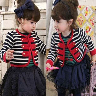 Female child baby 2013 spring children's clothing 100% cotton clothes cardigan