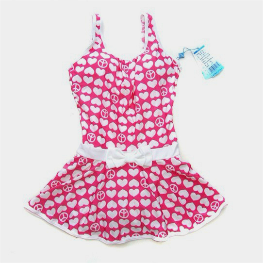 Female child big boy hot spring swimwear young girl one-piece dress swimwear plus size 12 - 15