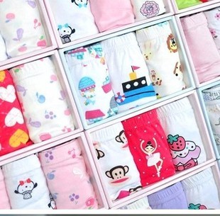 Female child blessdog blue 100% cotton child panties trigonometric boxer panties 2 box