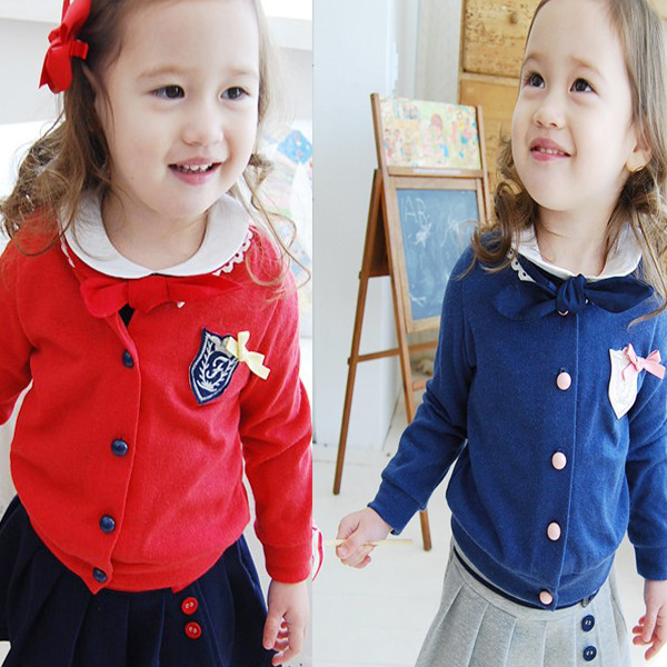 Female child cardigan long-sleeve air conditioning coat 2 100% cotton p25 5