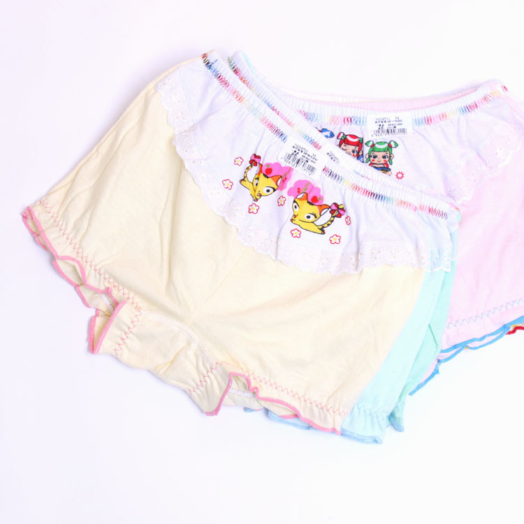 Female child cotton panties boxer panties child laciness shorts basic panties