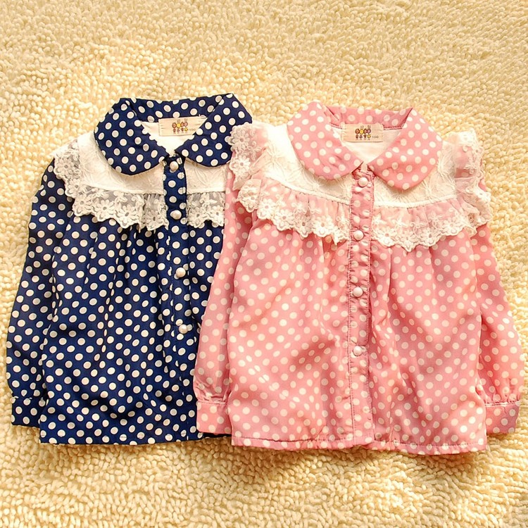 female child shirt 2013 spring child baby shirt princess chiffon shirt lining  Children's Blouses