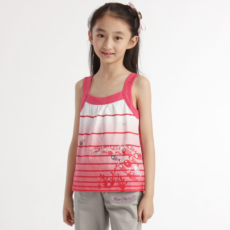 Female child spaghetti strap woven vest 73 120294045