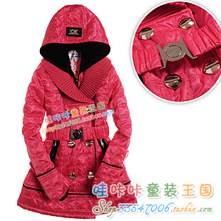 Female child thickening outerwear winter child clip fleece trench child overcoat short in size b8270