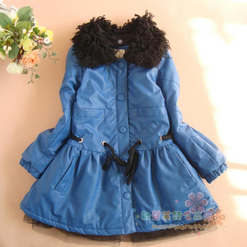 Female child thickening wadded jacket outerwear child trench cotton-padded jacket baby autumn and winter cotton-padded jacket
