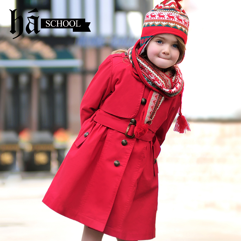 Female child trench 2012 detachable long-sleeve female child outerwear trench children's clothing