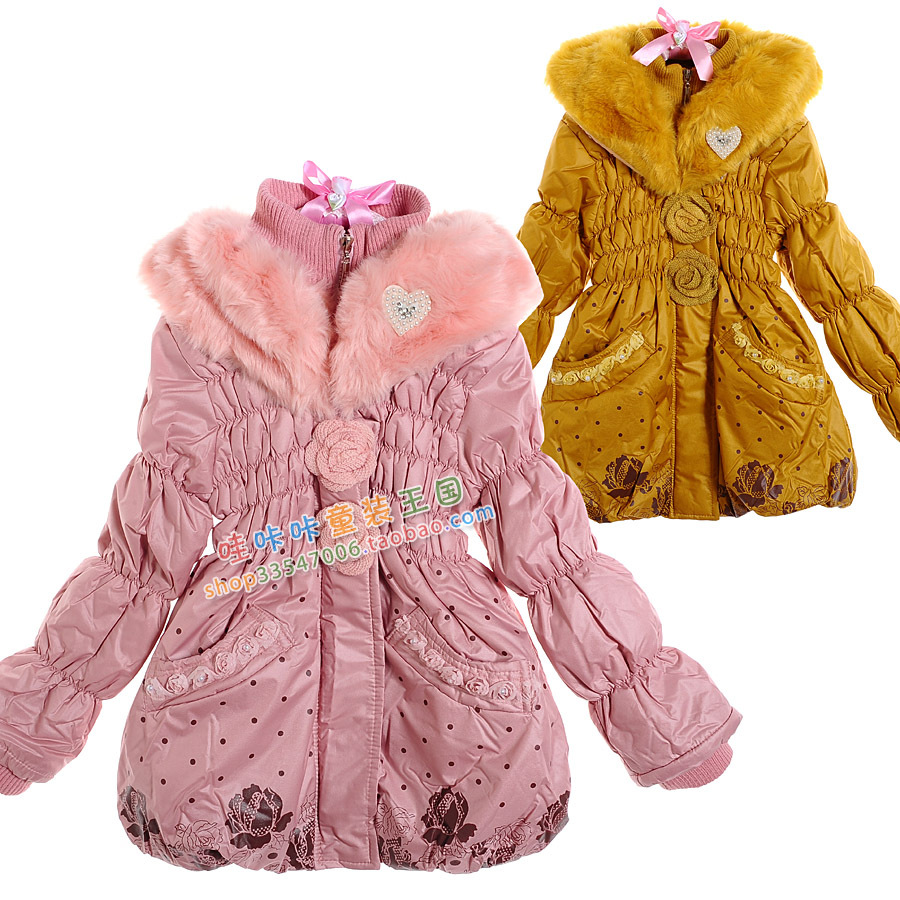 Female child trench outerwear 2012 princess cotton-padded jacket liner thickening winter child cotton-padded jacket Women 8276