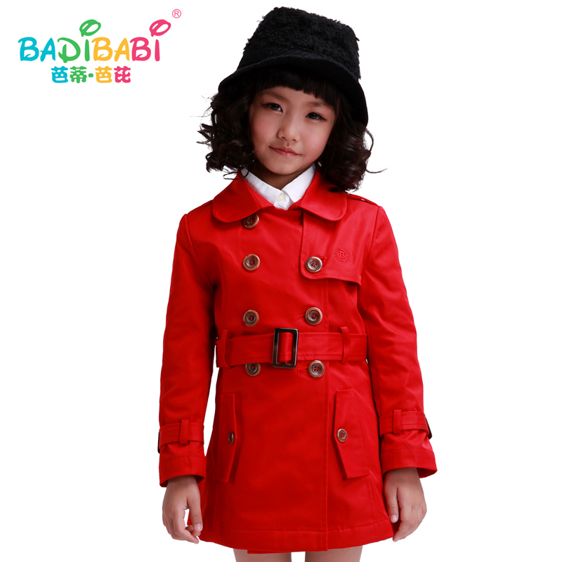 Female child trench outerwear children's clothing female big boy overcoat baby child spring 2013