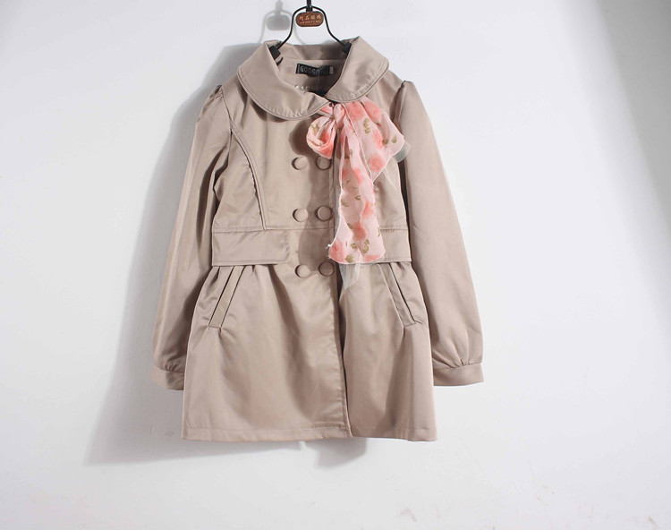 Female child trench outerwear gentlewomen princess child trench spring and autumn