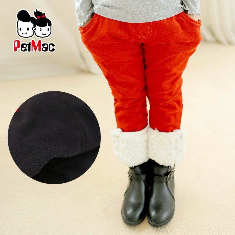 Female child trousers female child thickening trousers plus velvet pants children's pants children's clothing autumn 2012 winter