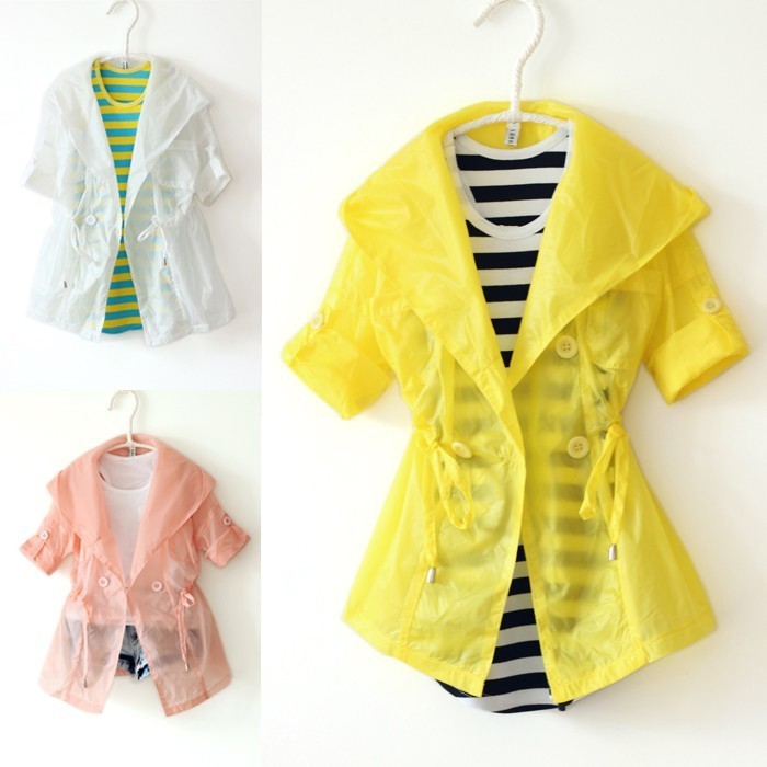 Female child ultra-thin candy color air conditioning shirt child sun protection clothing outerwear trench family fashion