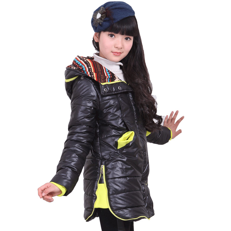 Female child wadded jacket 2013 medium-long outerwear cotton-padded jacket cotton-padded jacket trench overcoat
