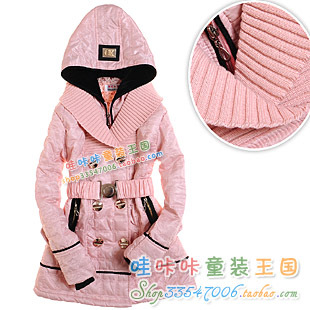 Female child winter 2012 child outerwear wadded jacket thickening overcoat trench cotton-padded jacket b8270