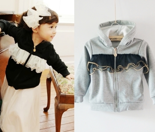 Female child winter plus velvet yarn with a hood sweatshirt outerwear clothing thickening long-sleeve zipper fleece