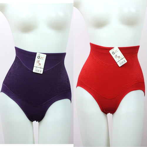 Female comfortable 100% cotton high waist slim waist abdomen panties butt-lifting drawing triangle body shaping pants corset