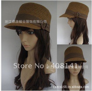 Female cone top queen straw hat concave coconut shell adornment material cone hemp army straw hat