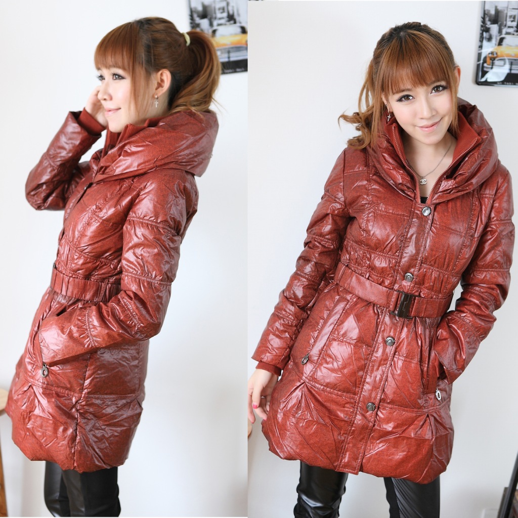 Female cotton-padded jacket winter clothes thermal pillow white duck down slim medium-long down cotton cotton-padded jacket