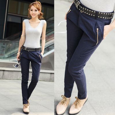 Female jeans 2012 women's jeans female elastic slim skinny pants mid waist pencil pants