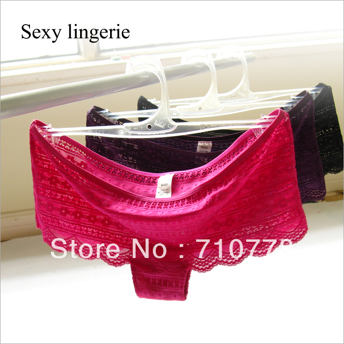 Female lace panties sexy cotton 100% trunk seamless shorts