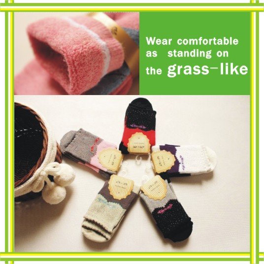 Female  lady cotton terry   short sock  5colors    light /soft   moisture pick-uip  Comfortable to wear