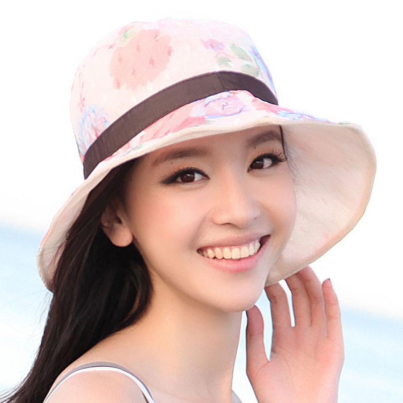 Female large brim bucket hat beach cap summer sunscreen anti-uv sunbonnet gm089