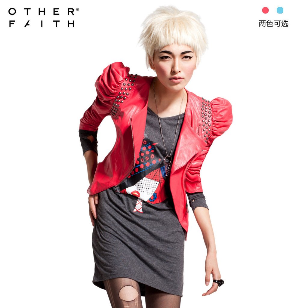 Female leather Short design sheepskin genuine leather clothing women's leather coat 13g30016