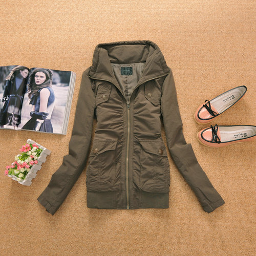 Female long-sleeve hooded medium-long trench outerwear plus size available all-match military wind