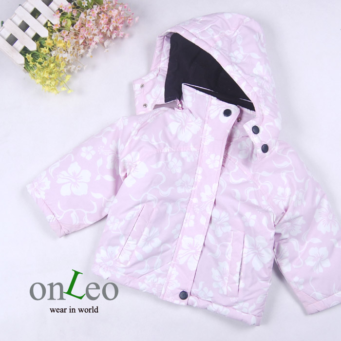 Female pink flower child cotton-padded jacket coating waterproof onleo fashion child water-resistant wadded jacket outerwear