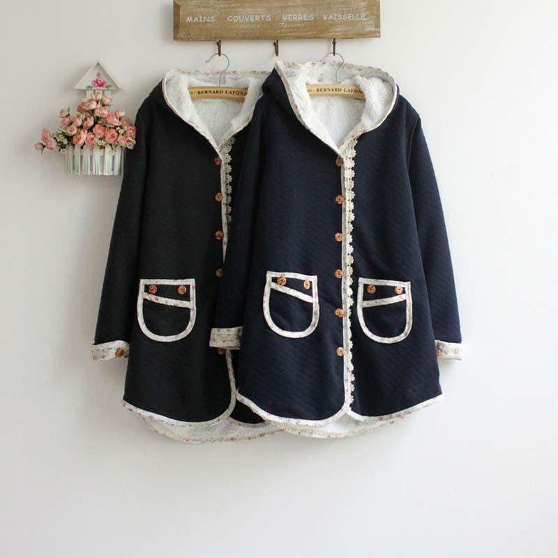 Female plus size maternity clothing autumn and winter thickening wadded jacket top cute shirt outerwear q