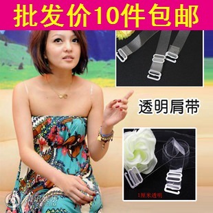 Female silica gel invisible spaghetti strap underwear shoulder strap pectoral girdle invisible transparent tape