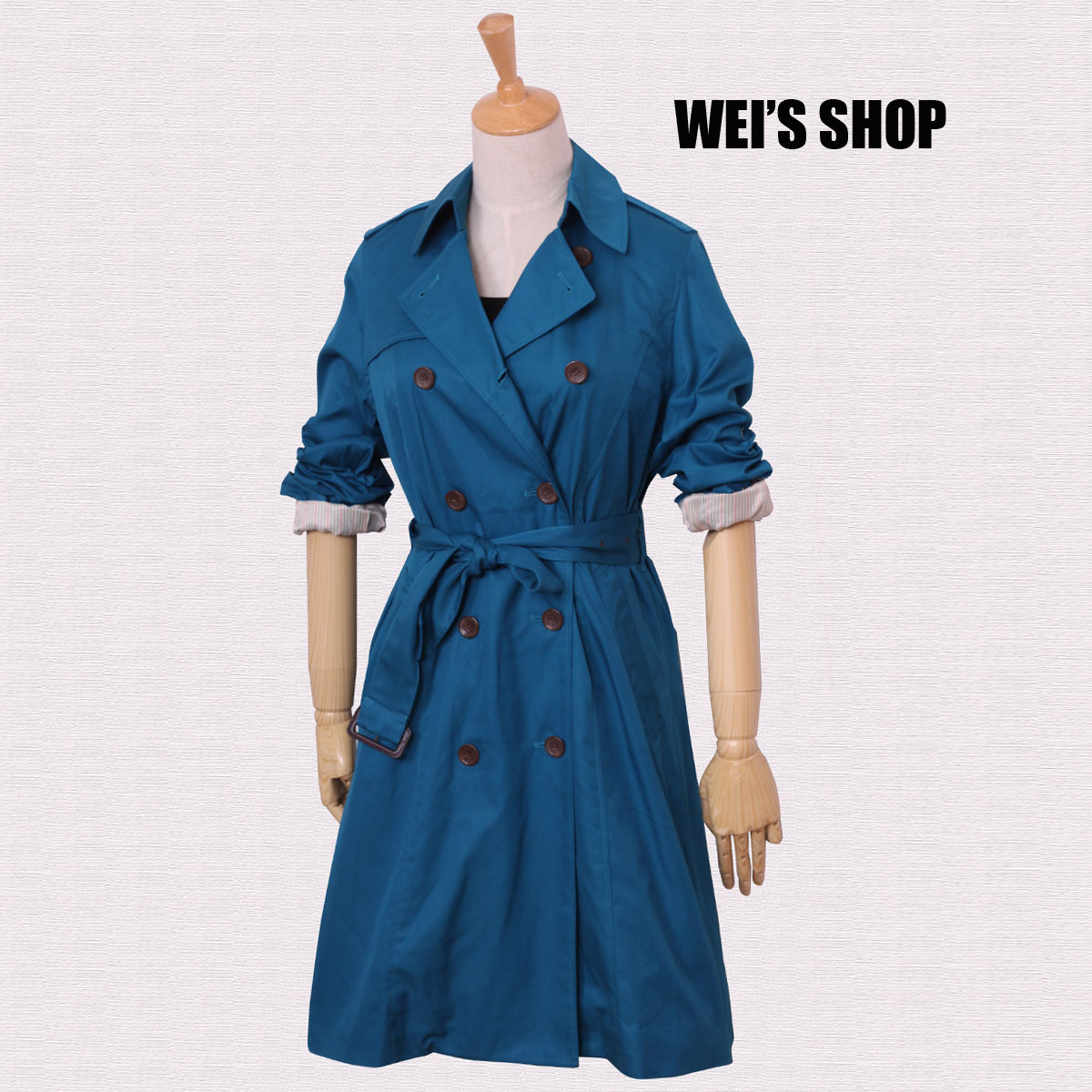 Female single slim long paragraph thin long-sleeve trench Free Shipping
