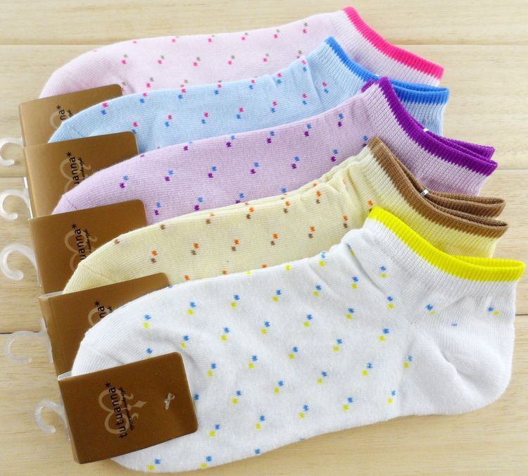 female sock slippers tutuanna fine stipple cotton socks  breathable wholesale