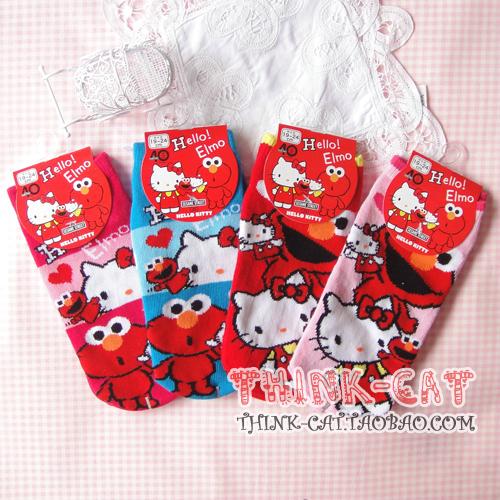 female socks High quality sock slippers sock 100% cotton cartoon hellokittyelmo spring & summer