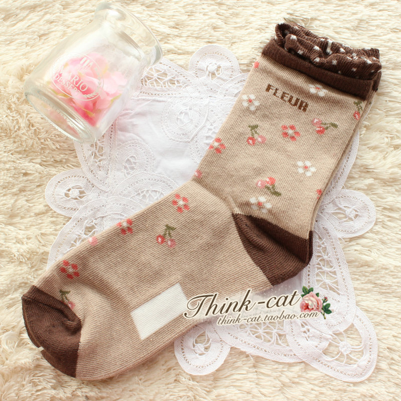 female socks Socks coffee 100% cotton socks 68 13 spring & summer
