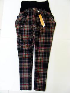 Female warm pants check plaid pants all-match thickening legging 265518