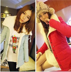 Female winter 2012 thickening wadded jacket cotton-padded jacket cotton-padded jacket plus size berber fleece thermal outerwear