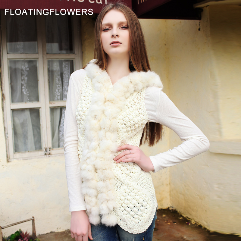 Ffs2013 spring fashion women's knitted rabbit sweater vest with a hood vest knitted sleeveless outerwear